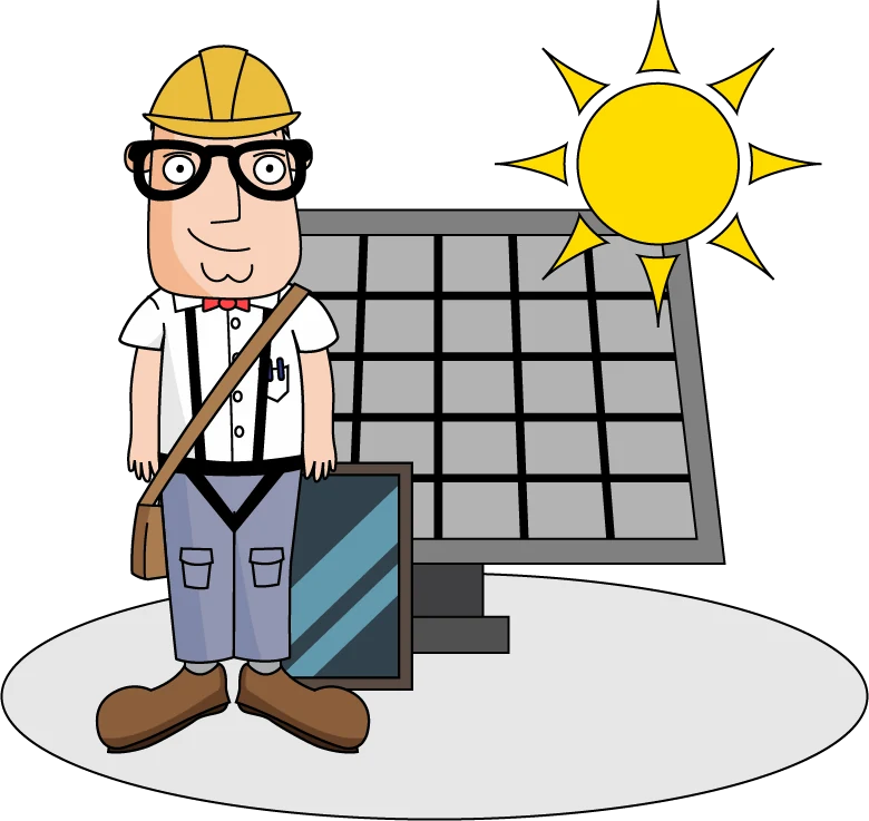 Billy alongside Solar professionals