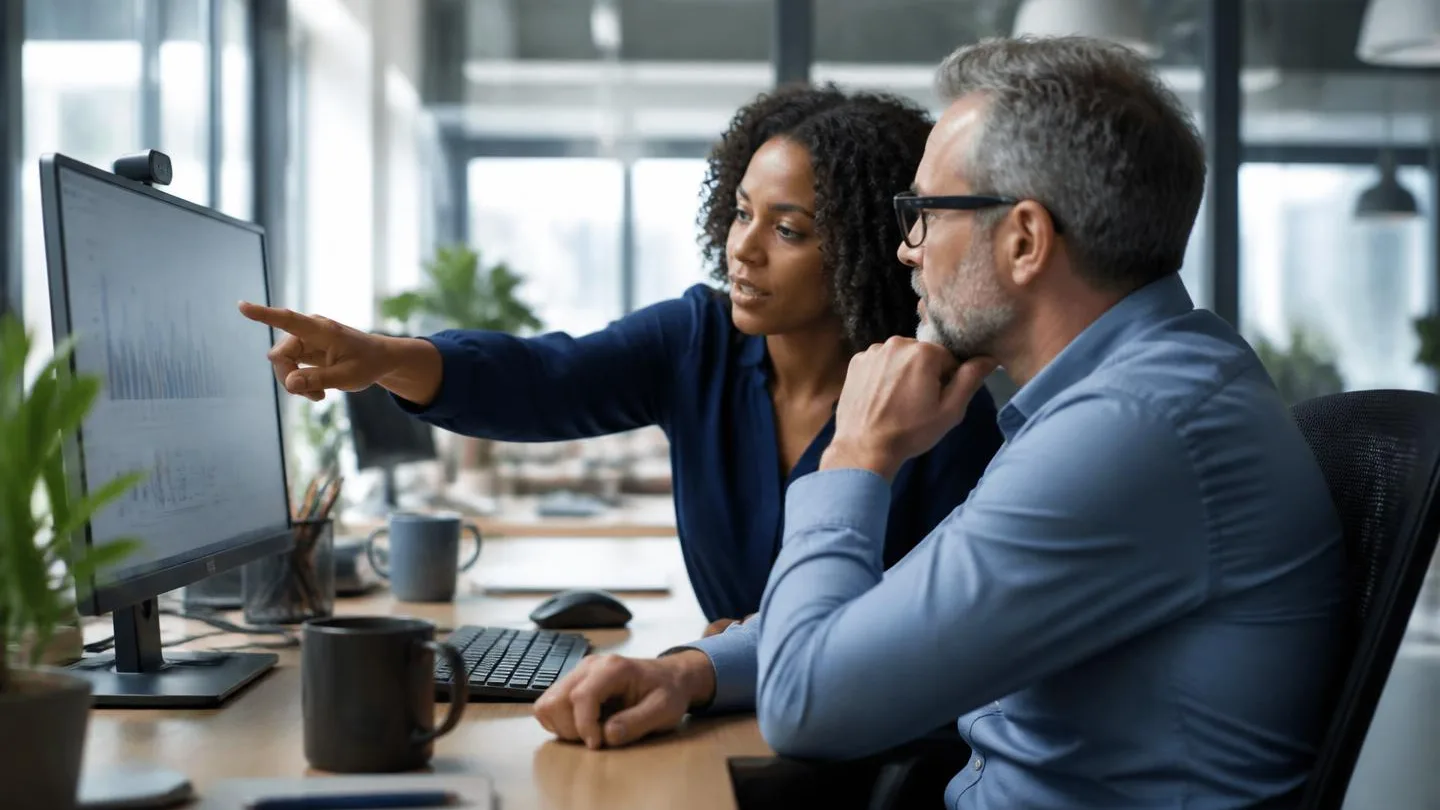 A sales team reviewing a pipeline board together in a meeting room